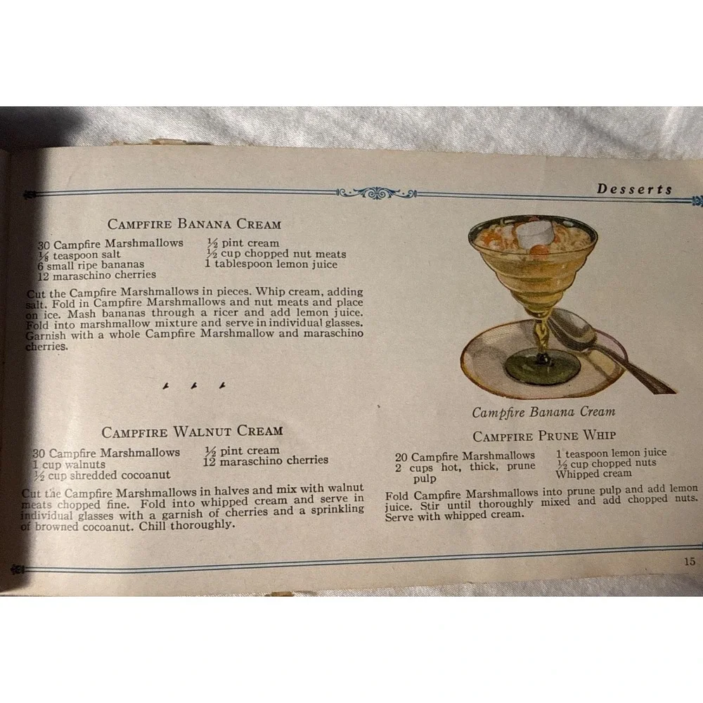 Vintage little Book A Book Of‎ 150 Recipes prepared With Campfire Marshmallows